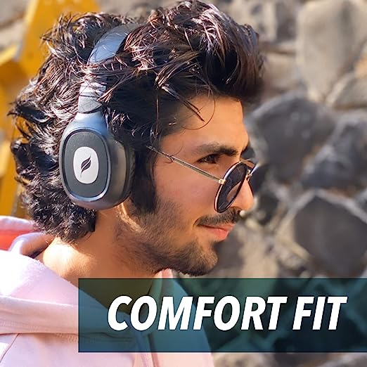 Leaf Bass Wireless Bluetooth Over Ear Headphones with Mic and 10 Hours Battery Life, Over Ear Headphones with Super Soft Cushions and Deep Bass (Carbon Black) Leaf Bass Wireless Bluetooth Over Ear Headphones with Mic and 10 Hours Battery Life, Over Ear Headphones with Super Soft Cushions and Deep Bass (Carbon Black)